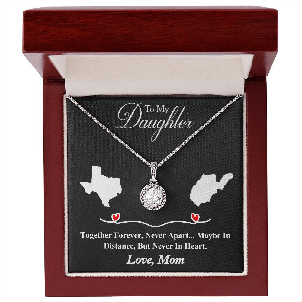 Personalized heart necklace gift daughter from mother. Eternal Hope Necklace. Gift from mother to daughter. Daughter heart necklace gift. Necklace jewelry gift to my daughter. Together Forever, Never Apart. Maybe In Distance, But Never In Heart.