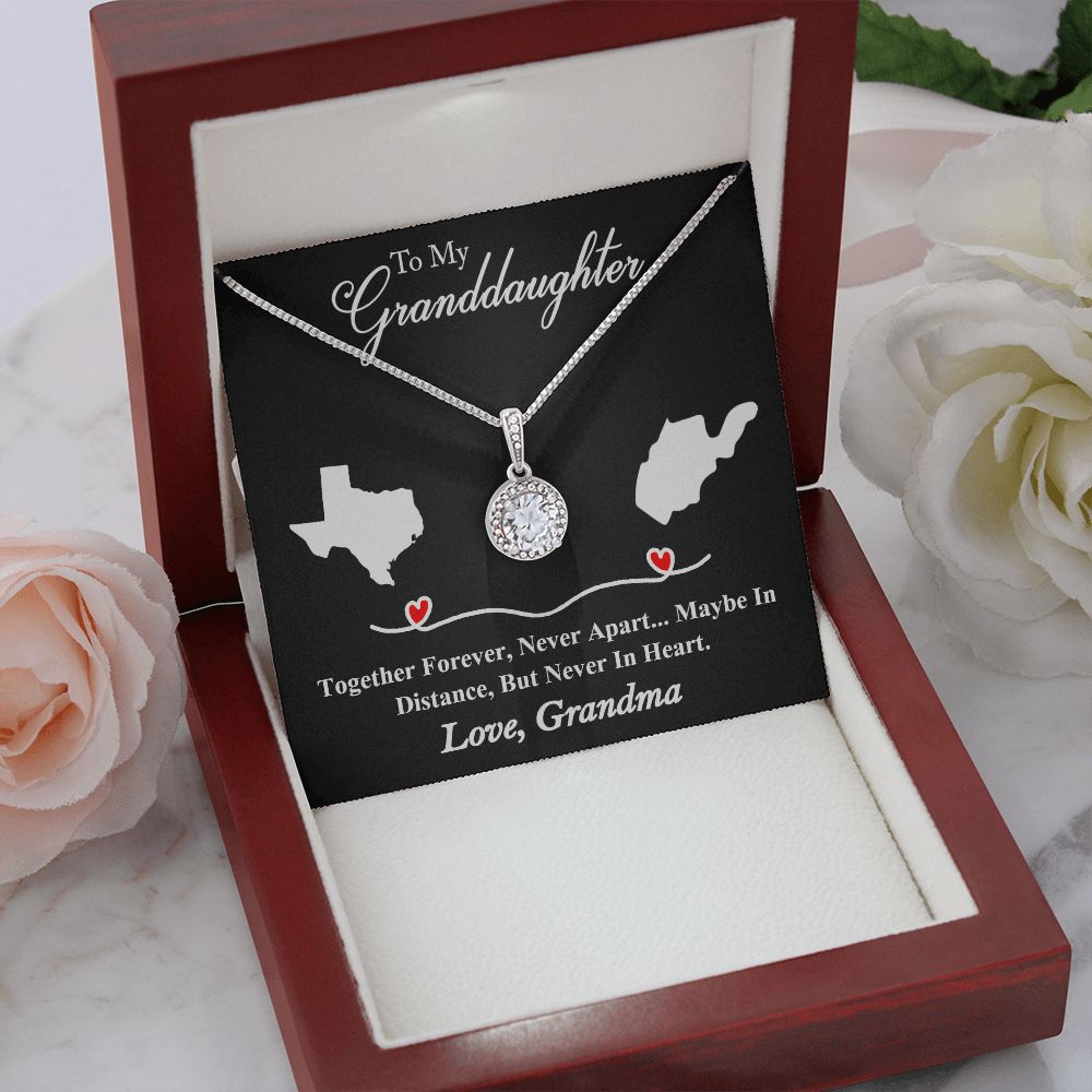 Grendmother to Granddaughter Personalized heart necklace gift. Eternal Hope Necklace. Long Distance Apart Necklace Gift