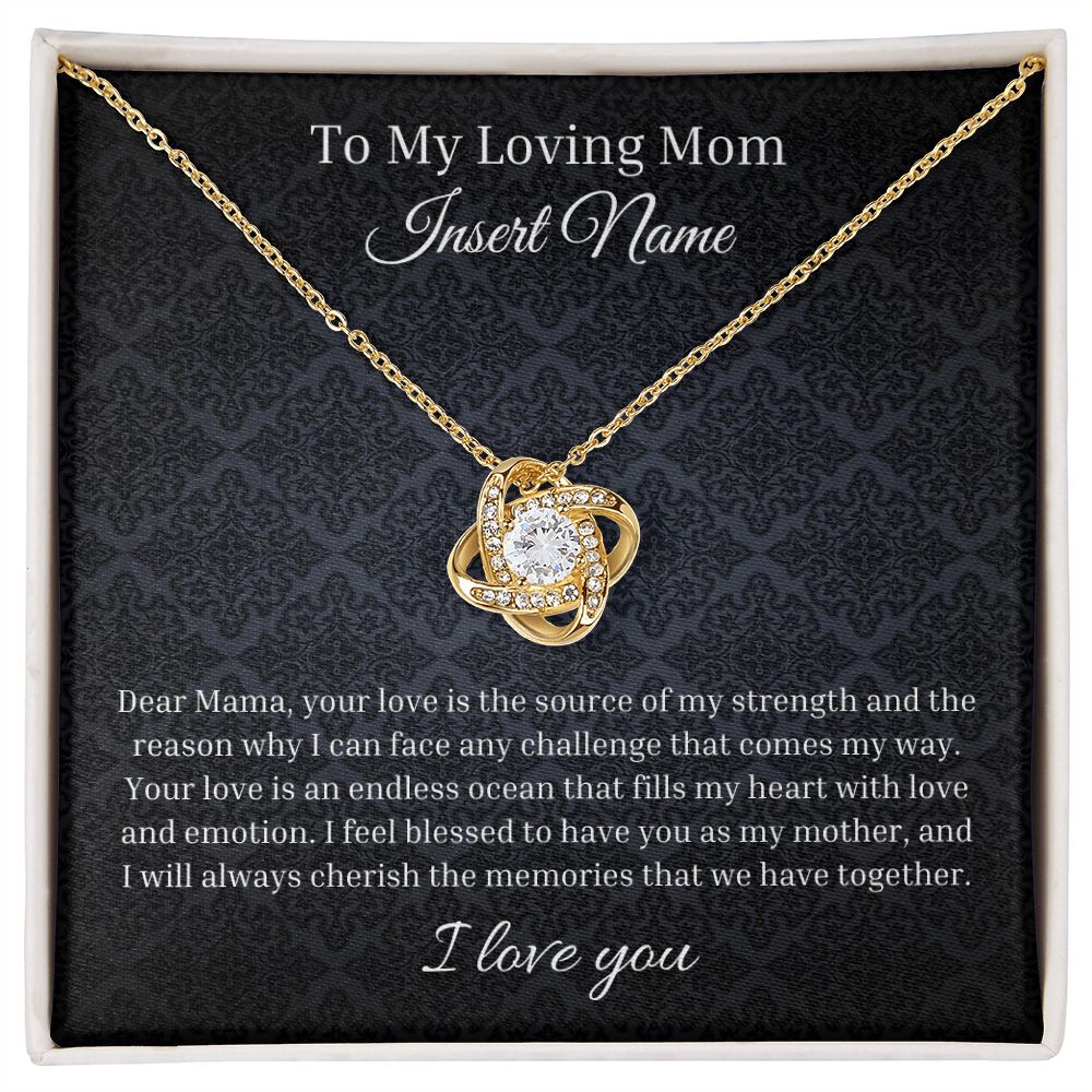 To my loving mom Personalized Love Knot Necklace | Sentimental Birthday Gift | Custom Jewelry Box | Mother's Day Gift | From Daughter Son