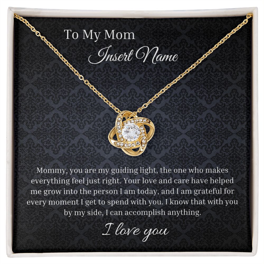 Personalized Love Knot Necklace To Mommy | Custom Jewelry Box | Mother's Day Gift | From Daughter Son | Sentimental Birthday Gift To Mom