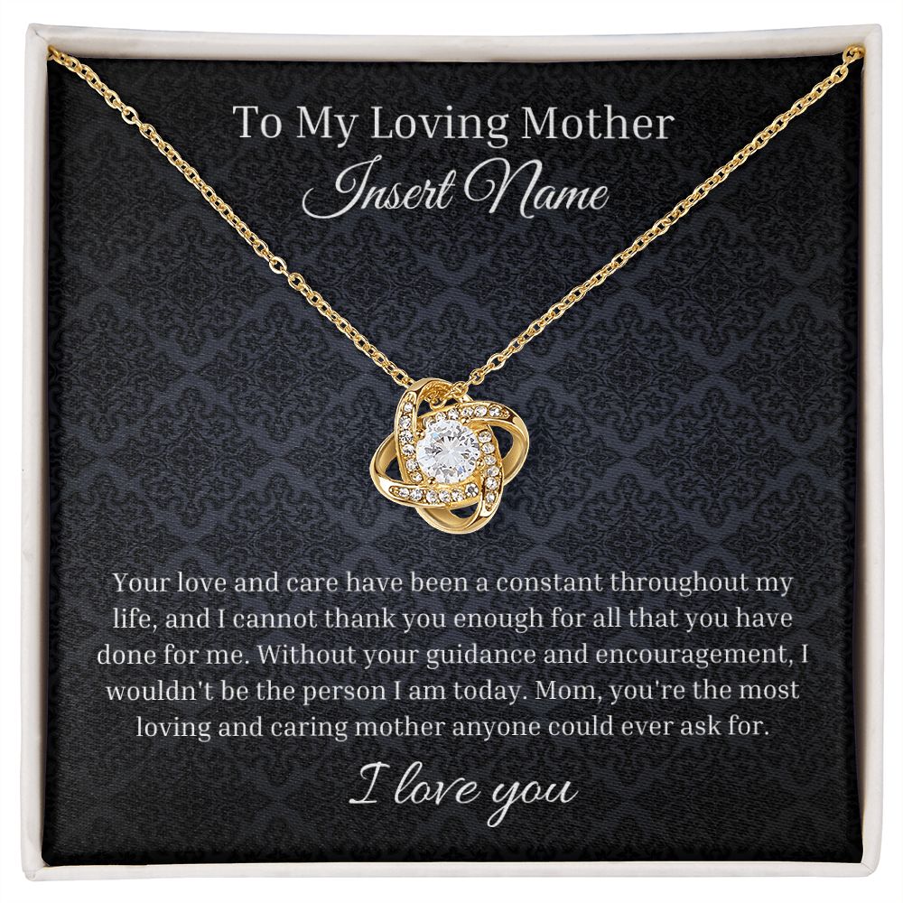 To My Loving Mother Personalized Love Knot Necklace | Custom Jewelry Box | Mother's Day Gift | From Daughter Son | Sentimental Birthday Gift