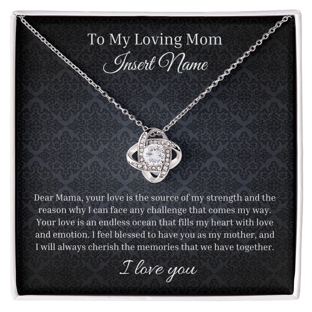 To my loving mom Personalized Love Knot Necklace | Sentimental Birthday Gift | Custom Jewelry Box | Mother's Day Gift | From Daughter Son