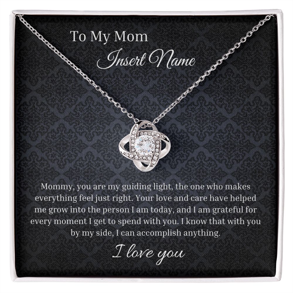 Personalized Love Knot Necklace To Mommy | Custom Jewelry Box | Mother's Day Gift | From Daughter Son | Sentimental Birthday Gift To Mom