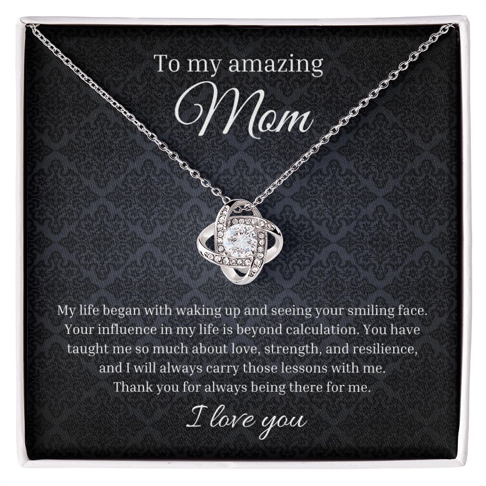Love Knot Necklace Gift To My Amazing Mom | Sentimental Birthday Gift | Custom Jewelry Box | Mother's Day Gift | From Daughter Son Jewelry