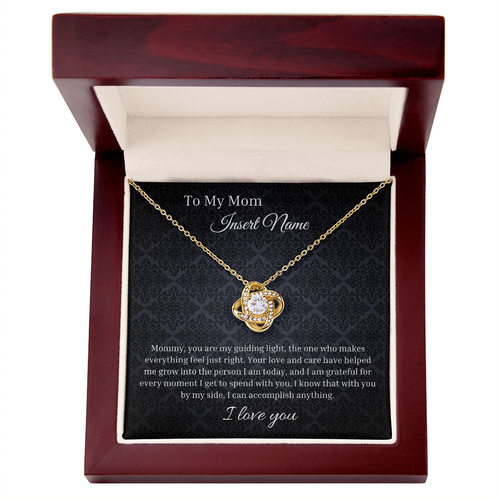 Personalized Love Knot Necklace To Mommy | Custom Jewelry Box | Mother's Day Gift | From Daughter Son | Sentimental Birthday Gift To Mom