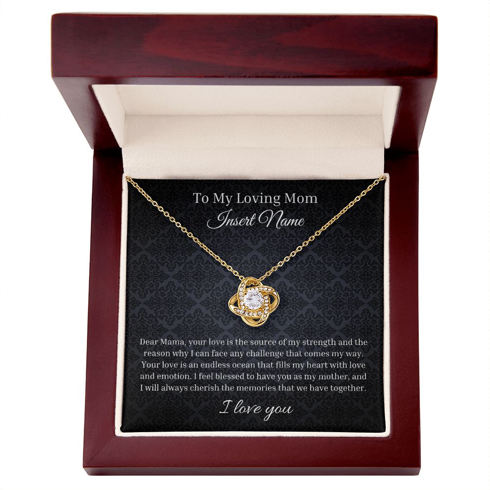 To my loving mom Personalized Love Knot Necklace | Sentimental Birthday Gift | Custom Jewelry Box | Mother's Day Gift | From Daughter Son
