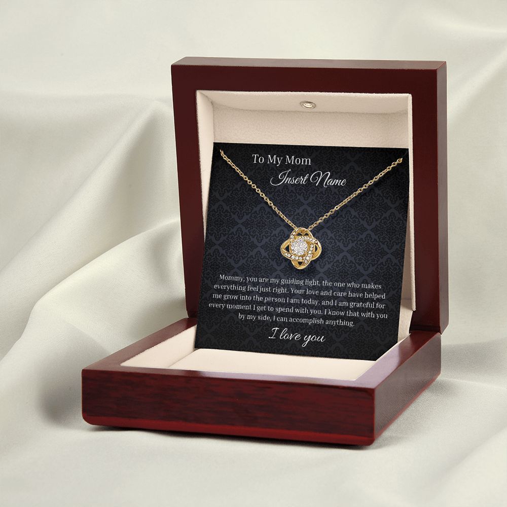Personalized Love Knot Necklace To Mommy | Custom Jewelry Box | Mother's Day Gift | From Daughter Son | Sentimental Birthday Gift To Mom