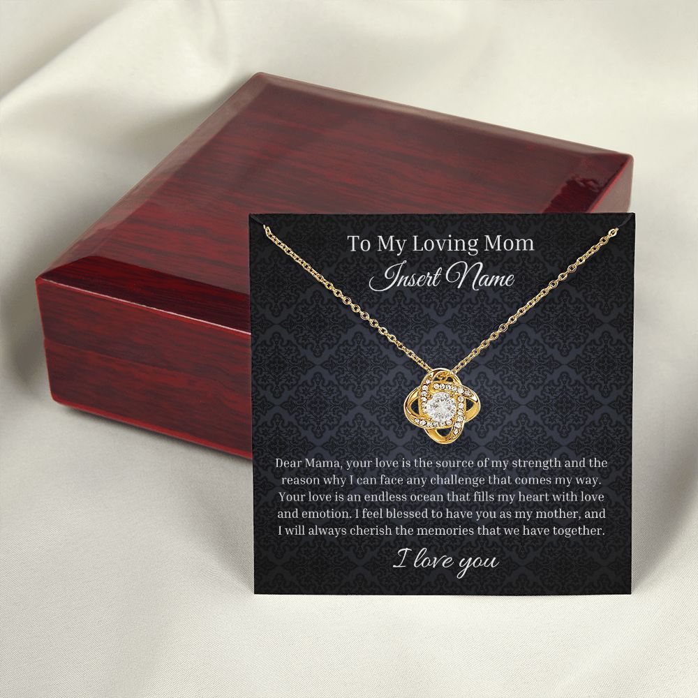 To my loving mom Personalized Love Knot Necklace | Sentimental Birthday Gift | Custom Jewelry Box | Mother's Day Gift | From Daughter Son