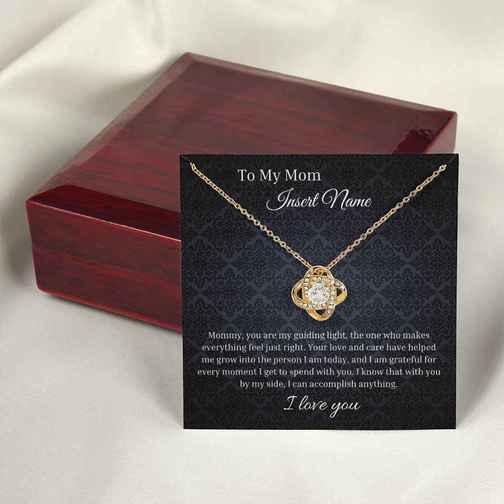 Personalized Love Knot Necklace To Mommy | Custom Jewelry Box | Mother's Day Gift | From Daughter Son | Sentimental Birthday Gift To Mom