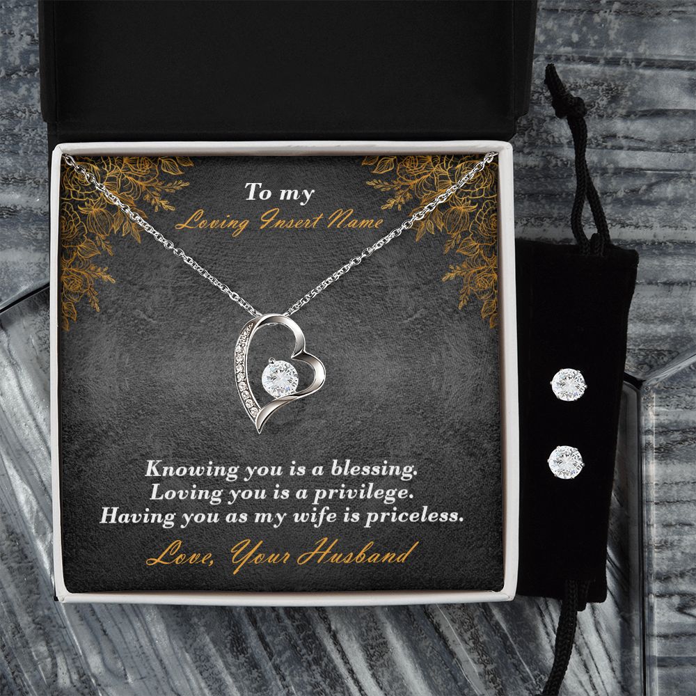 Necklace And Earring Anniversay Gift To My Priceless Wife