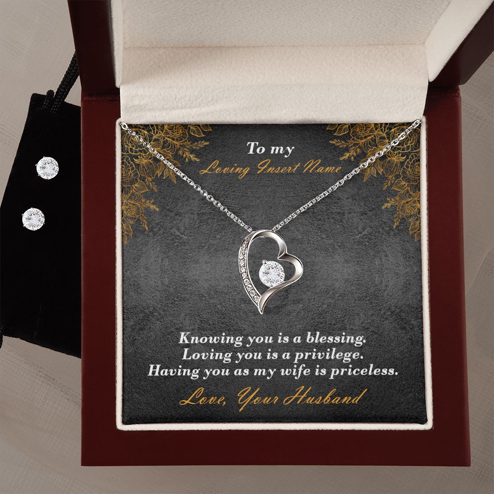 Necklace And Earring Anniversay Gift To My Priceless Wife