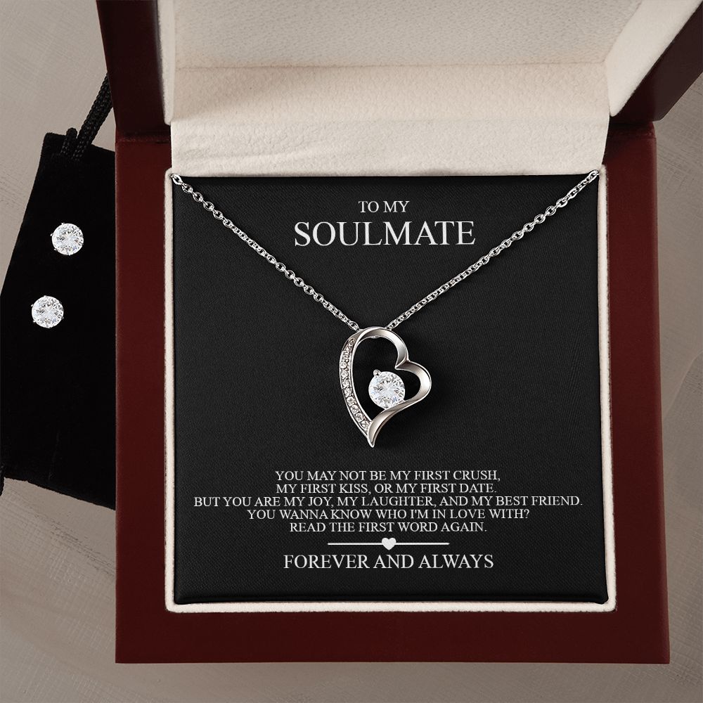 My First Crush. Forever Love Necklace and Cubic Zirconia Earring Set