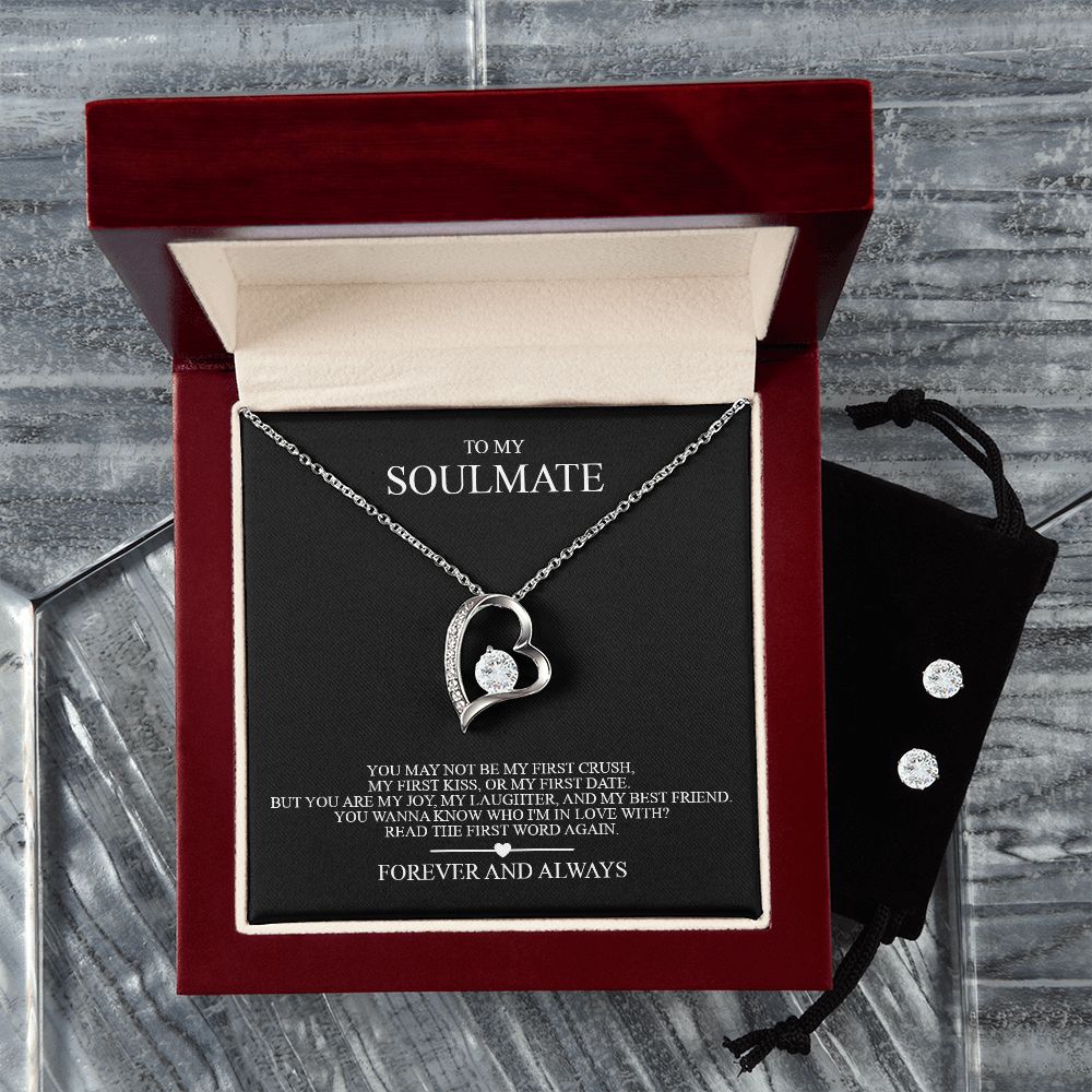 My First Crush. Forever Love Necklace and Cubic Zirconia Earring Set