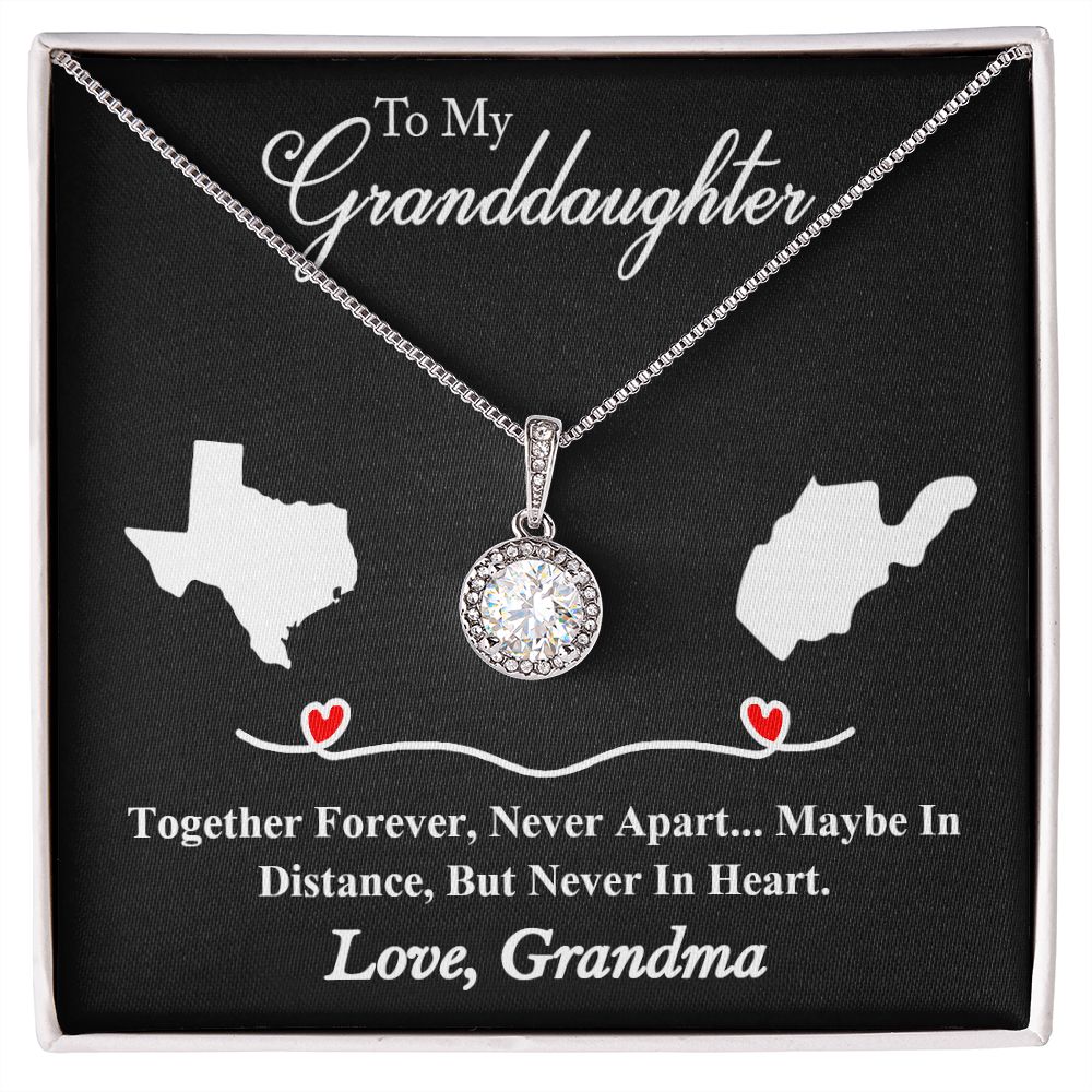 Grendmother to Granddaughter Personalized heart necklace gift. Eternal Hope Necklace. Long Distance Apart Necklace Gift