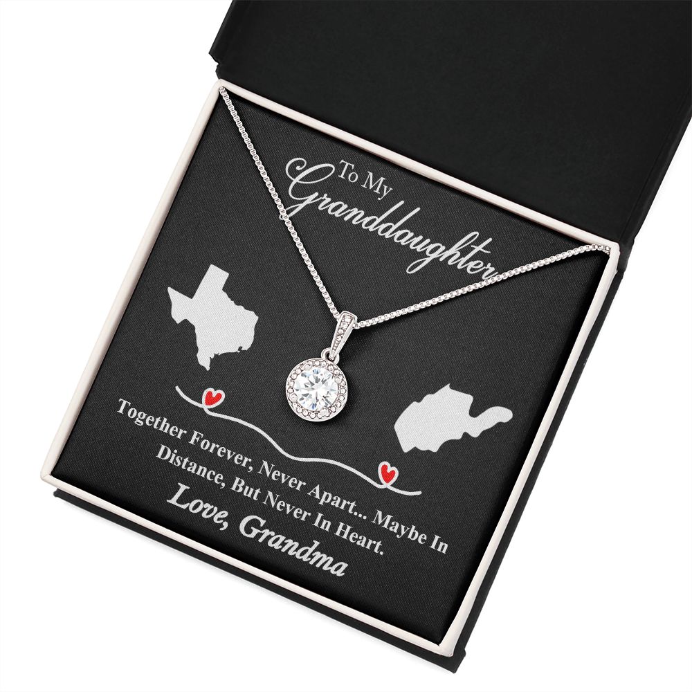 Grendmother to Granddaughter Personalized heart necklace gift. Eternal Hope Necklace. Long Distance Apart Necklace Gift