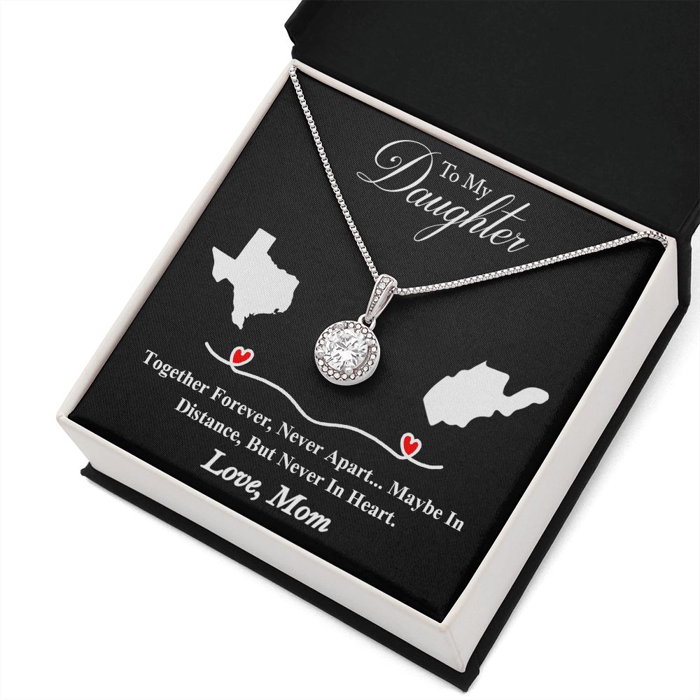 Personalized heart necklace gift daughter from mother. Eternal Hope Necklace. Gift from mother to daughter. Daughter heart necklace gift. Necklace jewelry gift to my daughter. Together Forever, Never Apart. Maybe In Distance, But Never In Heart.