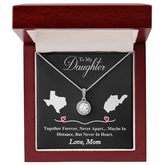 Personalized heart necklace gift daughter from mother. Eternal Hope Necklace. Gift from mother to daughter. Daughter heart necklace gift. Necklace jewelry gift to my daughter. Together Forever, Never Apart. Maybe In Distance, But Never In Heart.