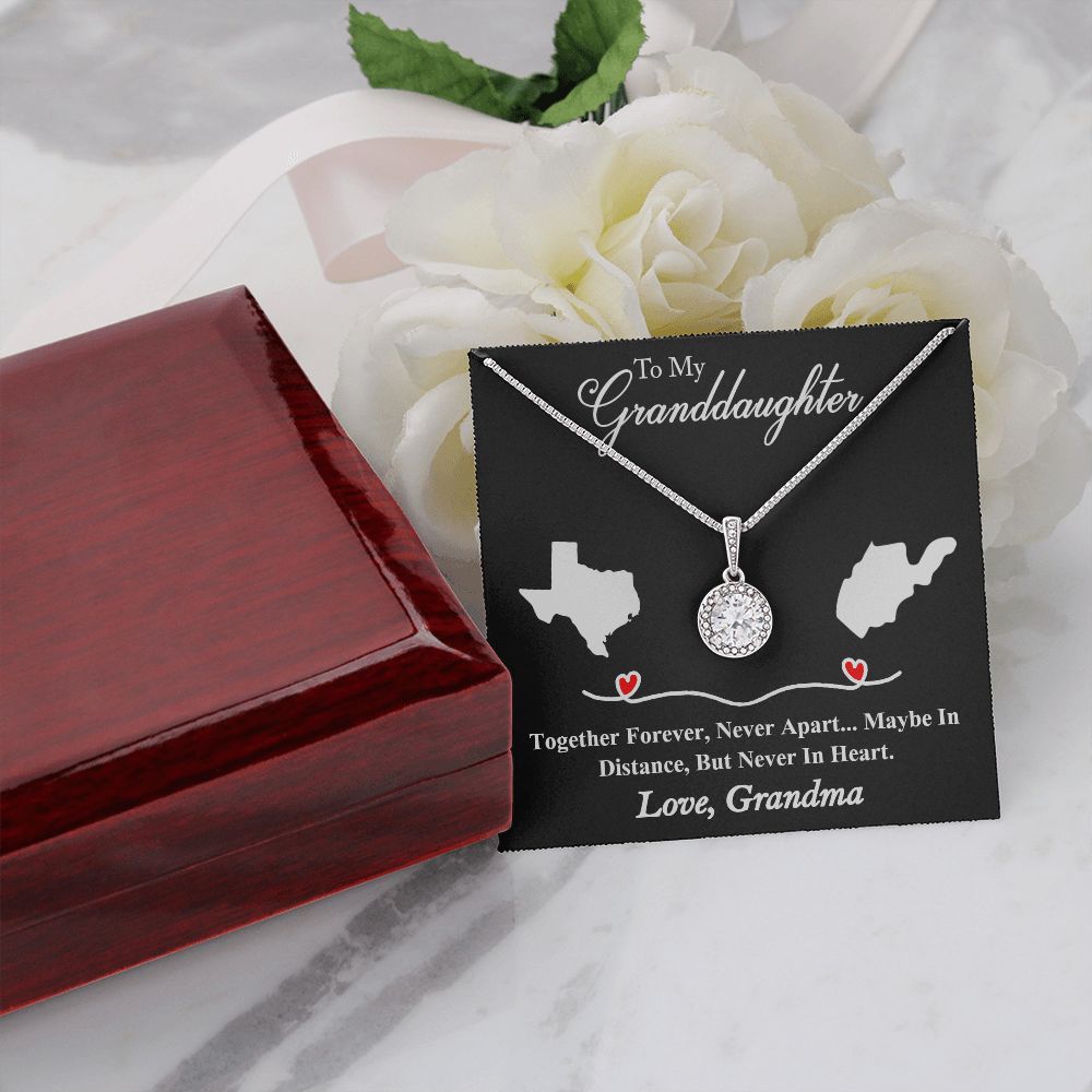 Grendmother to Granddaughter Personalized heart necklace gift. Eternal Hope Necklace. Long Distance Apart Necklace Gift