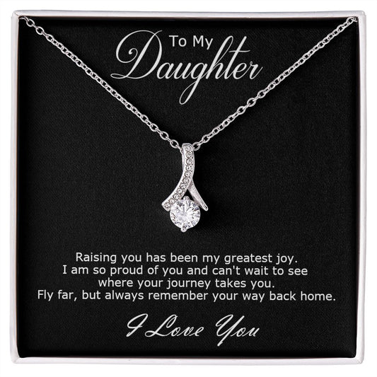 Alluring Beauty necklace gift to daughter with personal message card. Raising you has been my greatest joy.