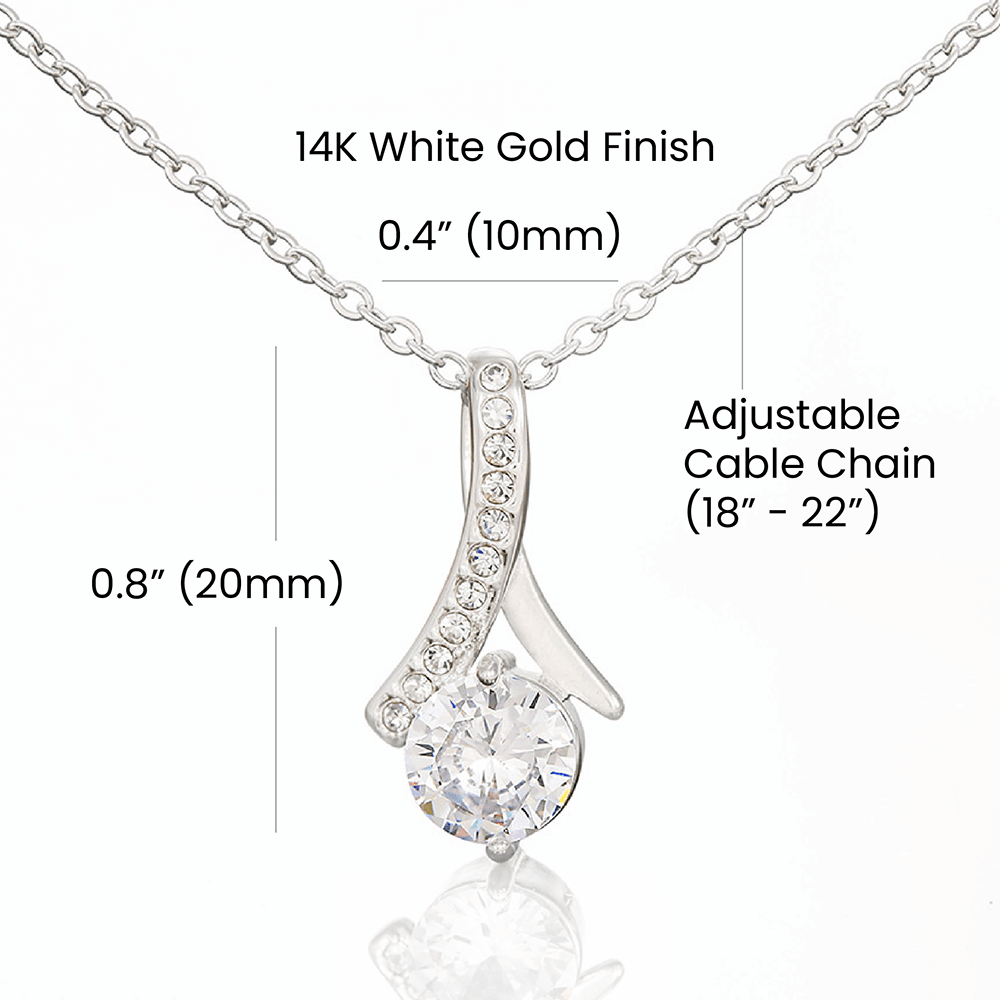 Alluring Beauty necklace gift to daughter with personal message card. Raising you has been my greatest joy.