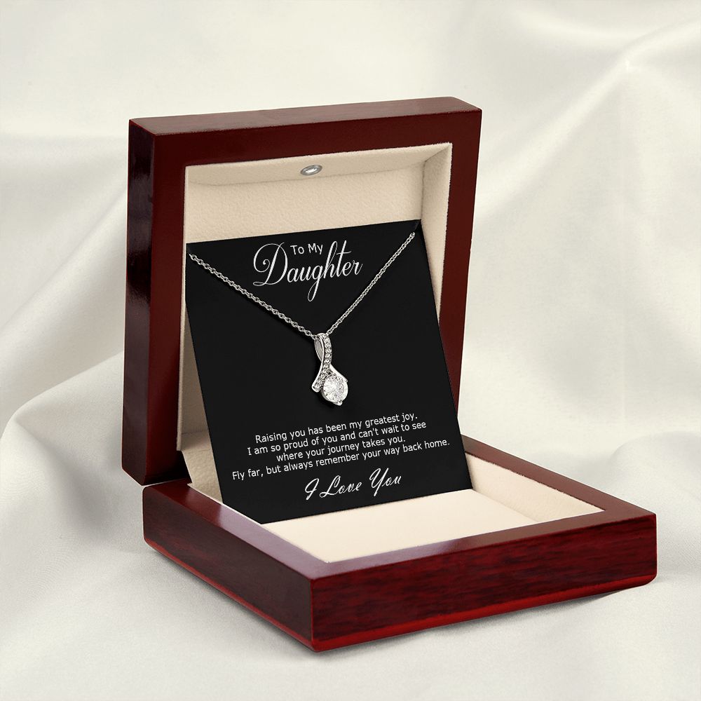 Alluring Beauty necklace gift to daughter with personal message card. Raising you has been my greatest joy.
