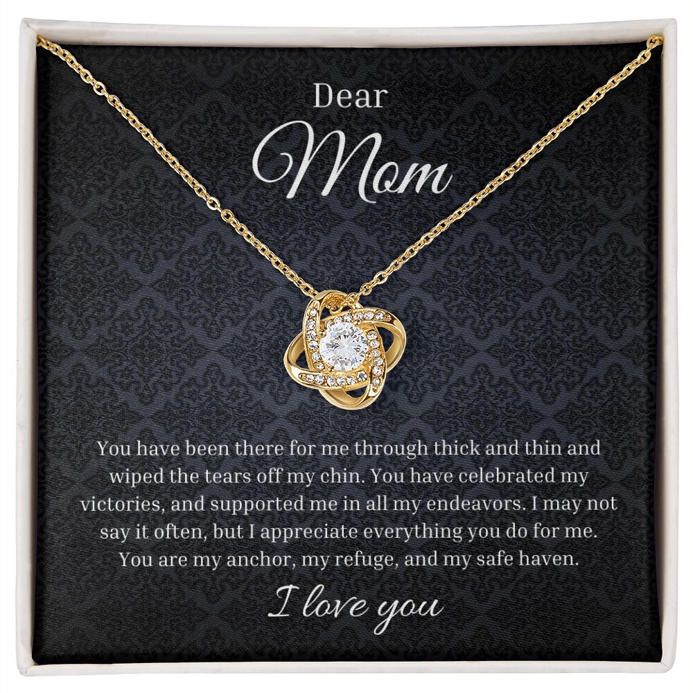 Love Knot Necklace To My Dear Mom | Sentimental Birthday Gift To Mom | Custom Jewelry Box | Mother's Day Gift | From Daughter Son To Mom