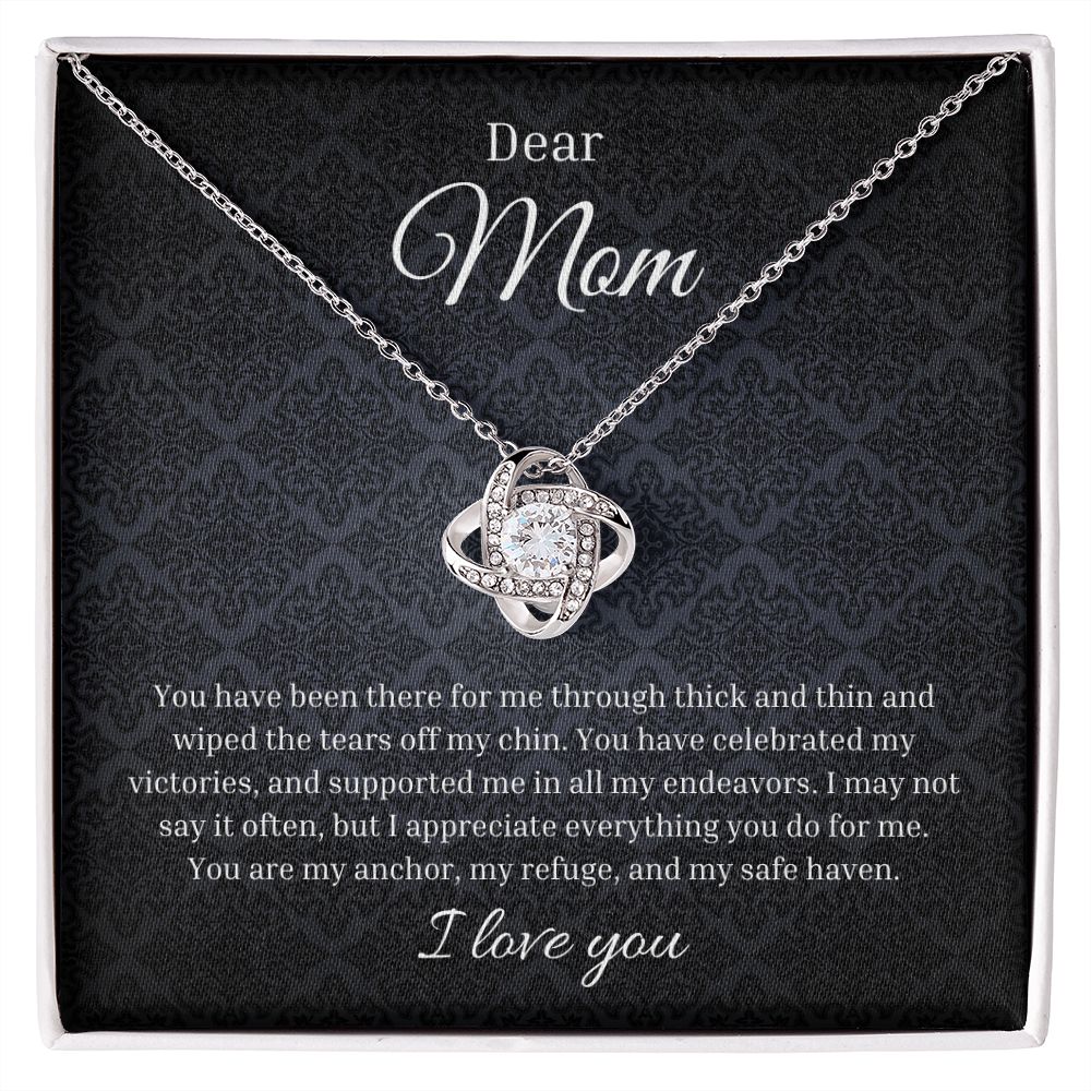 Love Knot Necklace To My Dear Mom | Sentimental Birthday Gift To Mom | Custom Jewelry Box | Mother's Day Gift | From Daughter Son To Mom