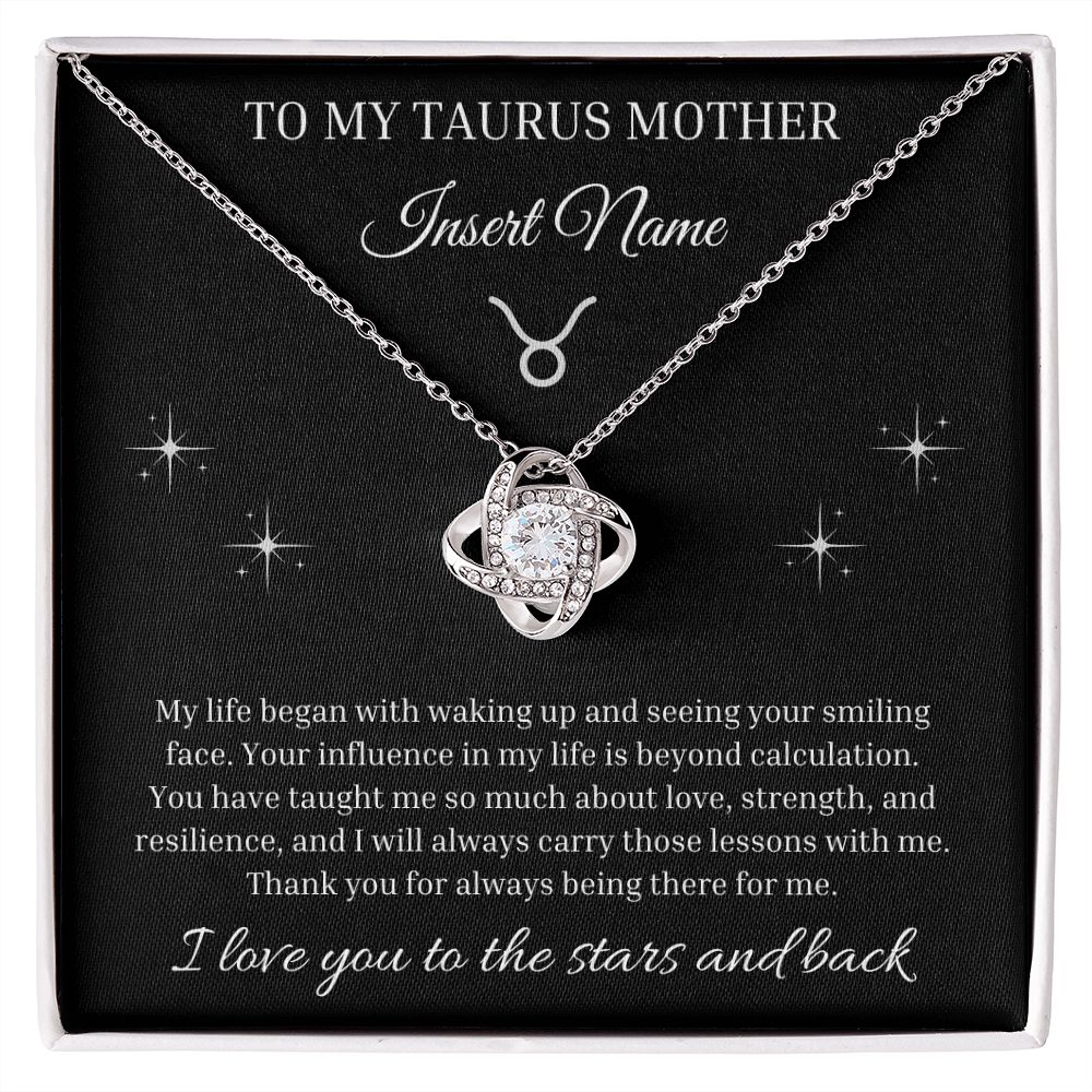 Taurus Zodiac Love Knot Necklace To Mother