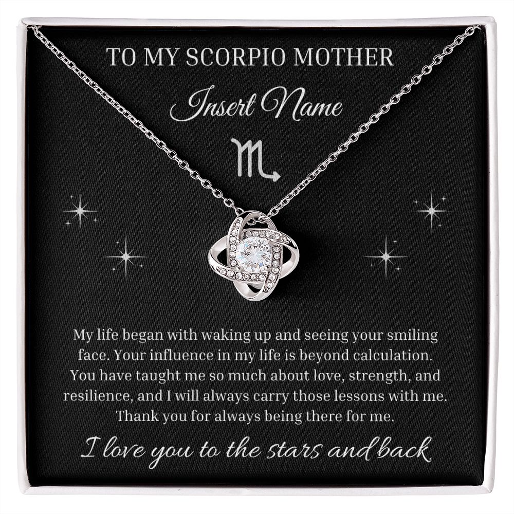 Scorpio Zodiac Love Knot Necklace To Mother
