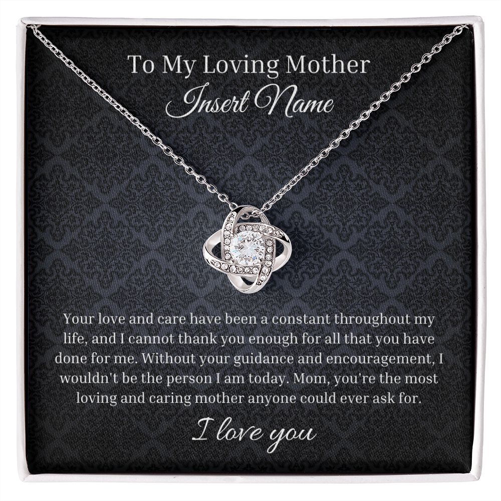 To My Loving Mother Personalized Love Knot Necklace | Custom Jewelry Box | Mother's Day Gift | From Daughter Son | Sentimental Birthday Gift