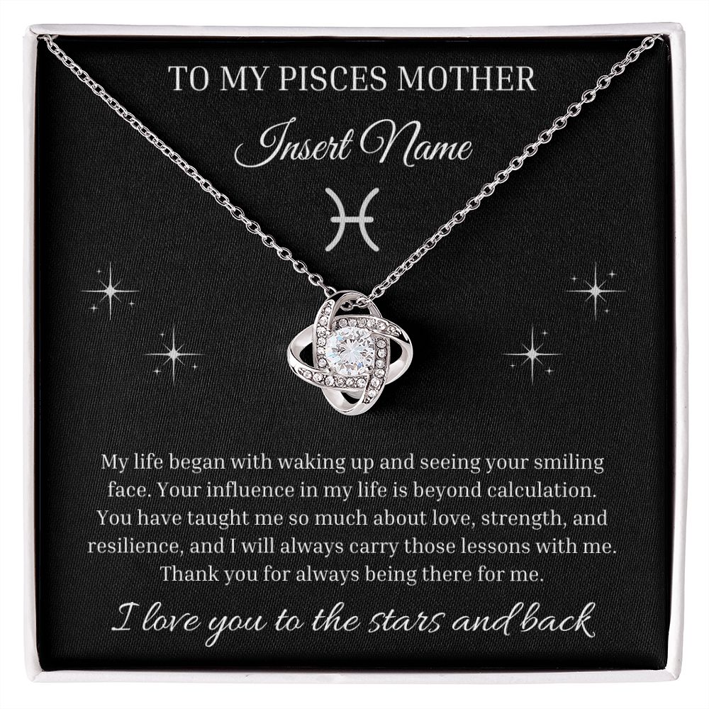 Pisces Zodiac Love Knot Necklace To Mother