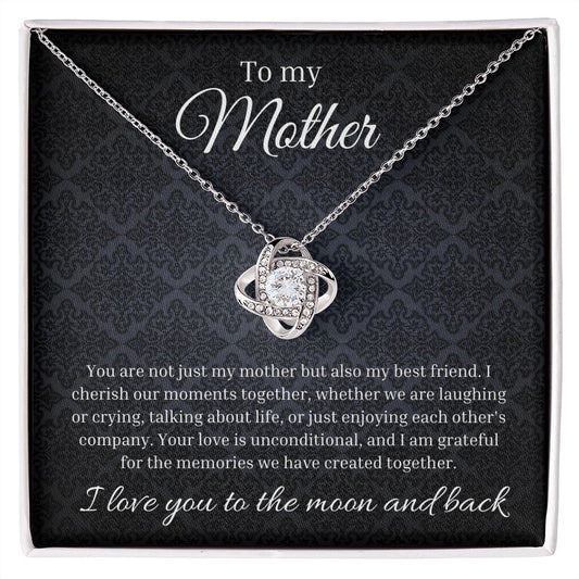 Love Knot Necklace To Mother. My Best Friend | Custom Jewelry Box | Mother's Day Gift | From Daughter Son | Sentimental Birthday Gift To Mom