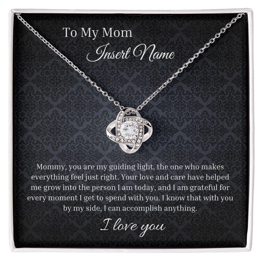 Personalized Love Knot Necklace To Mommy | Custom Jewelry Box | Mother's Day Gift | From Daughter Son | Sentimental Birthday Gift To Mom