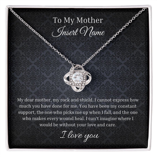 Personalized Love Knot Necklace To My Mother | Custom Jewelry Box | Mothers Day Gift | From Daughter Son | Sentimental Birthday Gift To Mom