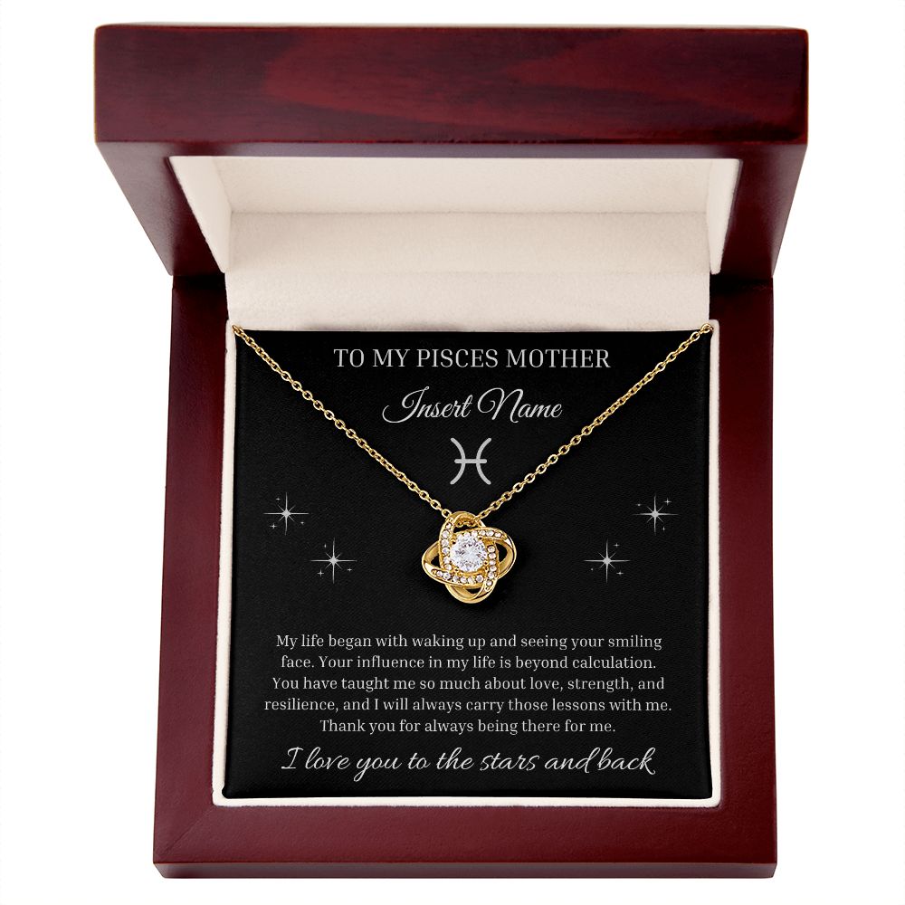 Pisces Zodiac Love Knot Necklace To Mother