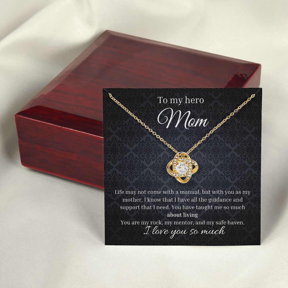 Love Knot Necklace To Mother To My Hero Mom | Sentimental Birthday Gift To Mom | Custom Jewelry Box | Mother's Day Gift | From Daughter Son
