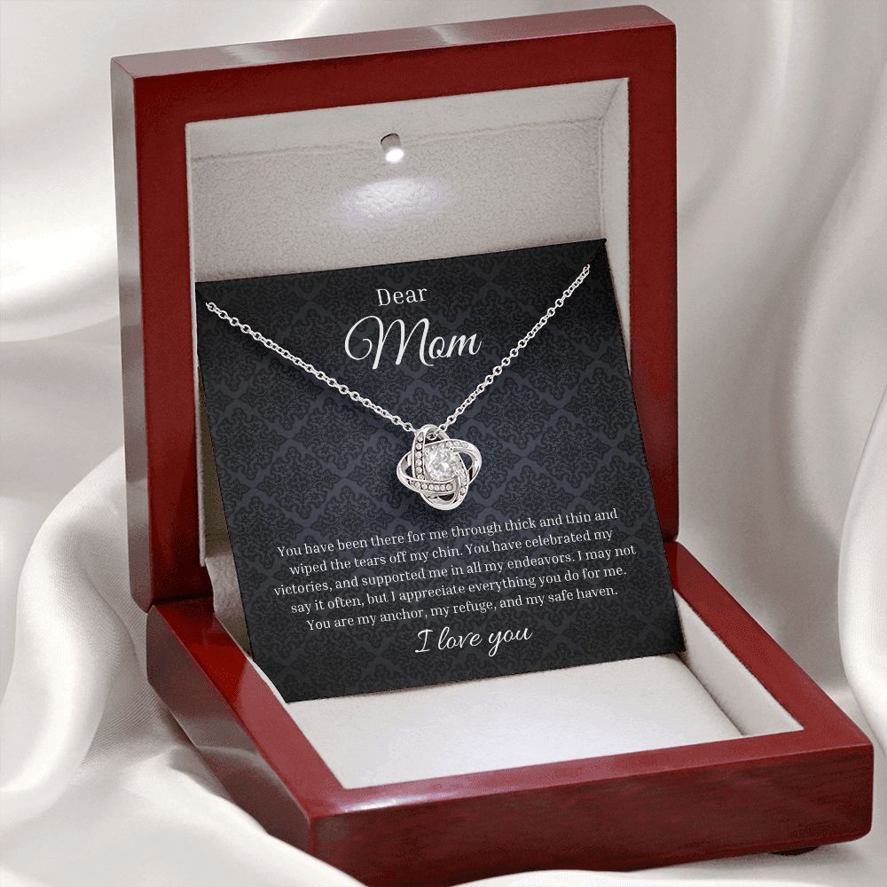 Love Knot Necklace To My Dear Mom | Sentimental Birthday Gift To Mom | Custom Jewelry Box | Mother's Day Gift | From Daughter Son To Mom