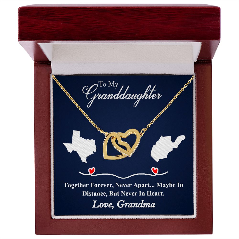 Personalize long distance heart necklace gift to granddaughterPersonalize long distance heart necklace gift to granddaughter