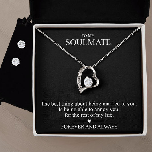 The best thing about being married to you. Forever Love Necklace and Cubic Zirconia Earring Set