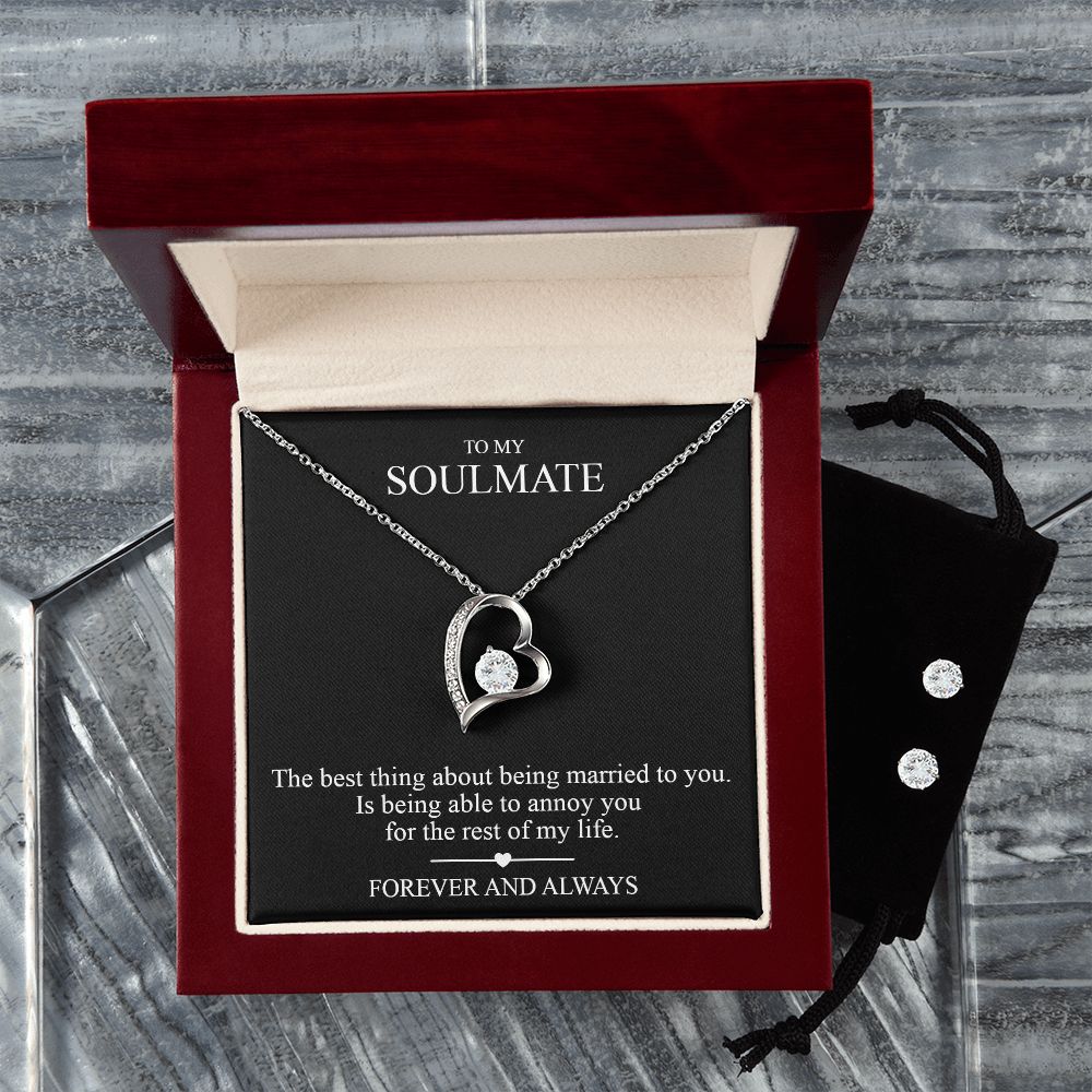 The best thing about being married to you. Forever Love Necklace and Cubic Zirconia Earring Set
